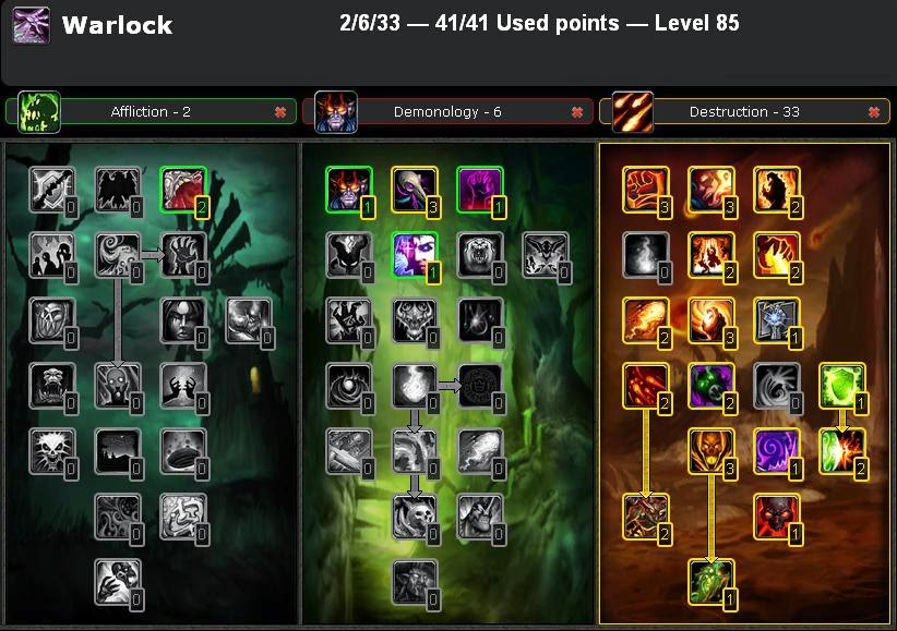 DPS PVE DESTRUCTION WARLOCK TALENT GUIDE WOW CATA 4.3.4|WoW - Best PVP ...